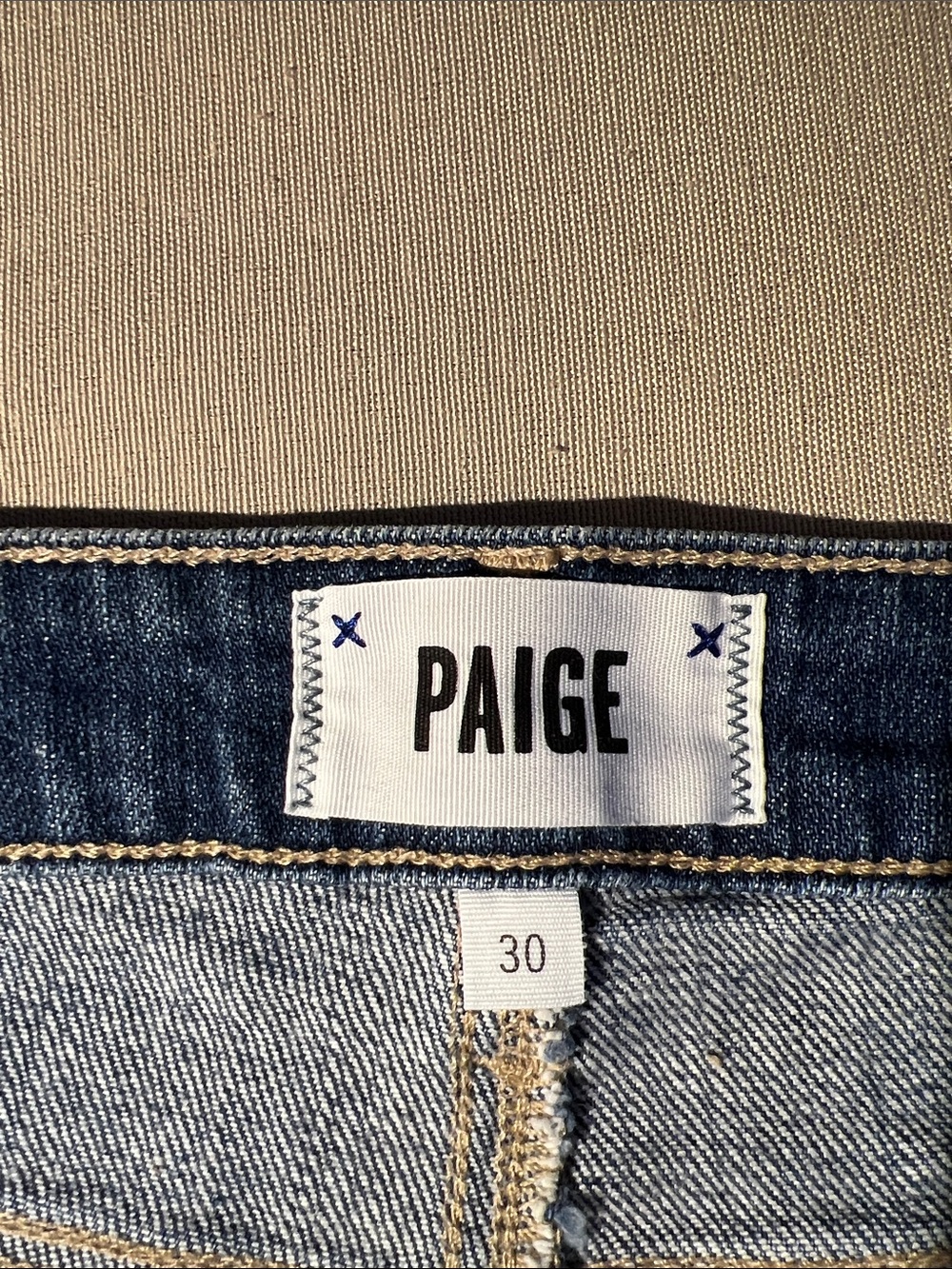 PAIGE Light Blue Rolled Hem Denim Shorts - Picture 6 of 8